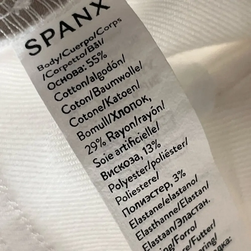 Spanx stretch twill wide leg pants white large  tall NEW - Picture 11 of 12